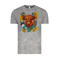 Cloud Rock western leopard cowhide cow horseshoe Vintage Tee - OliviaCreatesArt