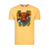 Vintage Mustard western leopard cowhide cow horseshoe Vintage Tee - OliviaCreatesArt