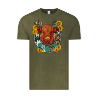 Vintage Olive western leopard cowhide cow horseshoe Vintage Tee - OliviaCreatesArt