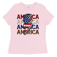 America With Lightning Bold Ladies Tee | Teevron