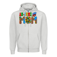 Dove Grey ausome autism mom Zipper Hoodie - AdoDesignShop