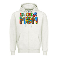 Oatmeal Heather ausome autism mom Zipper Hoodie - AdoDesignShop