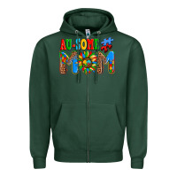 Sports Green ausome autism mom Zipper Hoodie - AdoDesignShop