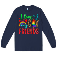 Navy I Love My Gay Friends Long Sleeve Tee - BundleAndBundleShop