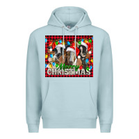 Blue Mist Merry Christmas  With Goats Premium Hoodie - LillyAllenDesigns