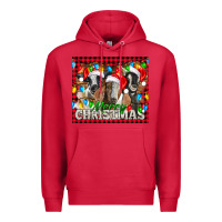 Cardinal Merry Christmas  With Goats Premium Hoodie - LillyAllenDesigns