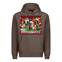 Coffee Merry Christmas  With Goats Premium Hoodie - LillyAllenDesigns