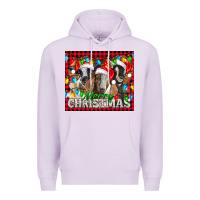 Lilac Merry Christmas  With Goats Premium Hoodie - LillyAllenDesigns