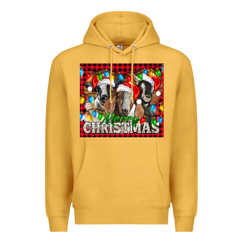Merry Christmas  With Goats Premium Hoodie by LillyAllenDesigns | Teevron