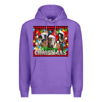 Purple Merry Christmas  With Goats Premium Hoodie - LillyAllenDesigns