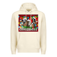 Sandshell Merry Christmas  With Goats Premium Hoodie - LillyAllenDesigns