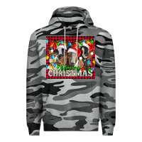 Slate Camo Merry Christmas  With Goats Premium Hoodie - LillyAllenDesigns