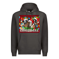 Smoke Merry Christmas  With Goats Premium Hoodie - LillyAllenDesigns