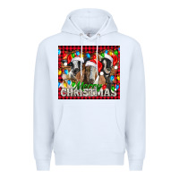 White Merry Christmas  With Goats Premium Hoodie - LillyAllenDesigns