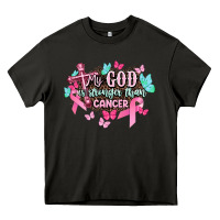 Asphalt My god is stronger than Cancer Awareness Heavy Core Tee - HowdyJamesFarm
