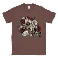 Chestnut Floral boho wolf skull Classic Tee - RanaPortraitStore