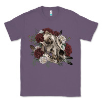 Lavender Floral boho wolf skull Classic Tee - RanaPortraitStore