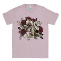 Lilac Floral boho wolf skull Classic Tee - RanaPortraitStore