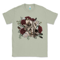 Matcha Floral boho wolf skull Classic Tee - RanaPortraitStore