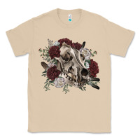 Mushroom Floral boho wolf skull Classic Tee - RanaPortraitStore