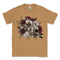 Toasted Coconut Floral boho wolf skull Classic Tee - RanaPortraitStore