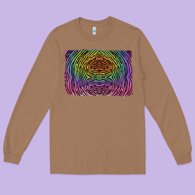 Colorful Zebra Background Long Sleeve Tee Designed By Ranaportraitstore