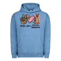 Pigment Pebble Blue peace love german shepherd Urban Hoodie - JahusDesignShop