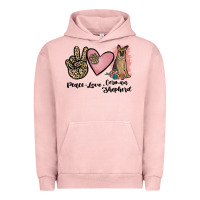 Pigment Salmon peace love german shepherd Urban Hoodie - JahusDesignShop