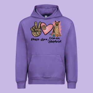 Peace Love German Shepherd Urban Hoodie Designed By Jahusdesignshop