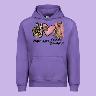 Peace Love German Shepherd Urban Hoodie Designed By Jahusdesignshop