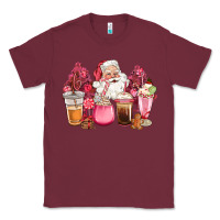 Burgundy pink christmas pink tree santa coffe cups Classic Tee - CowGirlArtShop