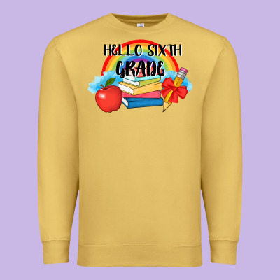 Back To School Hello Sixth Grade 3200x2400 Premium Sweatshirt Designed By Adodesignshop