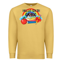 Antique Gold back to school hello sixth grade 3200x2400 Premium Sweatshirt - AdoDesignShop