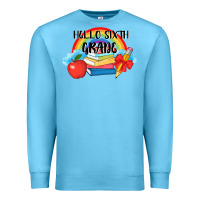 Ocean Blue back to school hello sixth grade 3200x2400 Premium Sweatshirt - AdoDesignShop