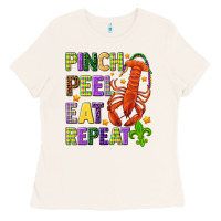 Bone Pinch peel eat repeat crawfish Ladies Tee - HowdyJamesFarm