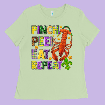 Pinch Peel Eat Repeat Crawfish Ladies Tee Designed By Howdyjamesfarm