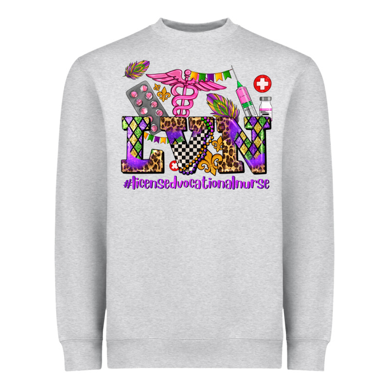 Mardi Gras  Lvn Licensed Vocational Nurse Heavyweight Sweatshirt by AdoDesignShop | Teevron