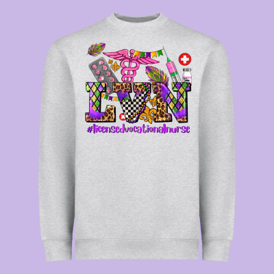 Mardi Gras  Lvn Licensed Vocational Nurse Heavyweight Sweatshirt Designed By Adodesignshop