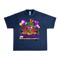 Navy mardi gras farm truck back view Urban Heavy Tee - FaDigitalArtStudio