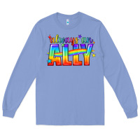 Colony Blue Always An Ally Pride LGBTQ Long Sleeve Tee - BundleAndBundleShop