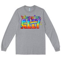 Heather Grey Always An Ally Pride LGBTQ Long Sleeve Tee - BundleAndBundleShop