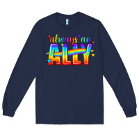 Navy Always An Ally Pride LGBTQ Long Sleeve Tee - BundleAndBundleShop