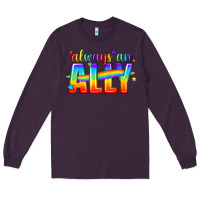 Plum Always An Ally Pride LGBTQ Long Sleeve Tee - BundleAndBundleShop