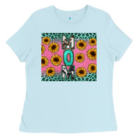 Baby Blue Mom sunflower glitter Ladies Tee - CowGirlArtShop