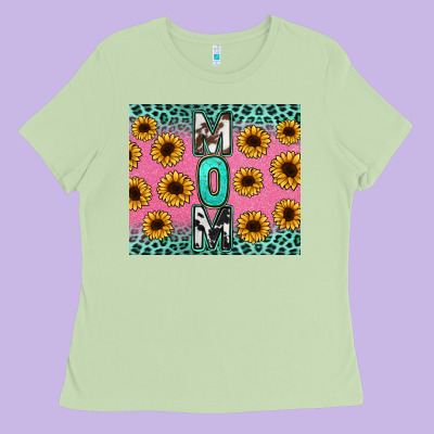 Mom Sunflower Glitter Ladies Tee Designed By Cowgirlartshop
