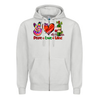 Dove Grey peace love wine Zipper Hoodie - AdoDesignShop