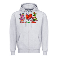 Heather Grey peace love wine Zipper Hoodie - AdoDesignShop
