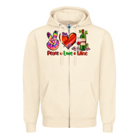 Sandshell peace love wine Zipper Hoodie - AdoDesignShop