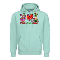 Seafoam peace love wine Zipper Hoodie - AdoDesignShop