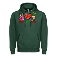 Sports Green peace love wine Zipper Hoodie - AdoDesignShop